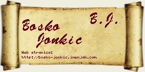 Boško Jonkić vizit kartica